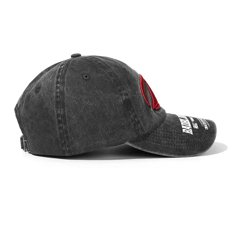 Berretto da baseball lavato Cappello a tesa larga Viso che dimagrisce Circonferenza della testa grande Coppia Berretto in rete di pizzo traspirante di marca alla moda