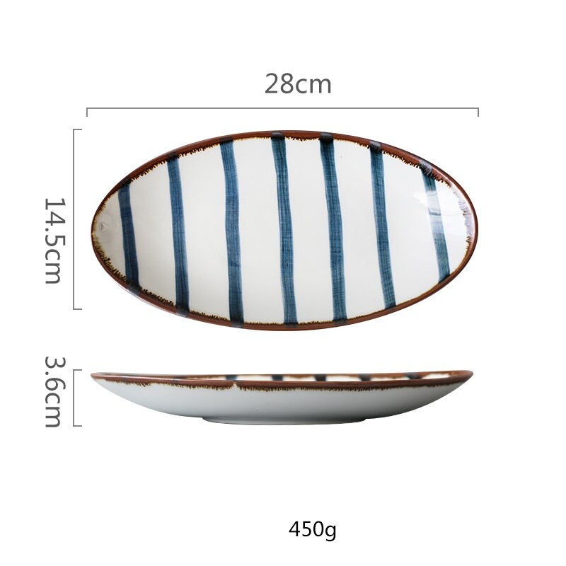 Keramische Plaat Ovale Vis Schotel Japanse Stijl Sushi Plaat Huishoudelijke Servies Plaat Fruitschaal Creatieve Keramische Servies: contone