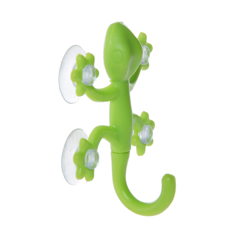 Gecko kraftfuld plast fire sugekopper krog væg bøjle dekoration badeværelse