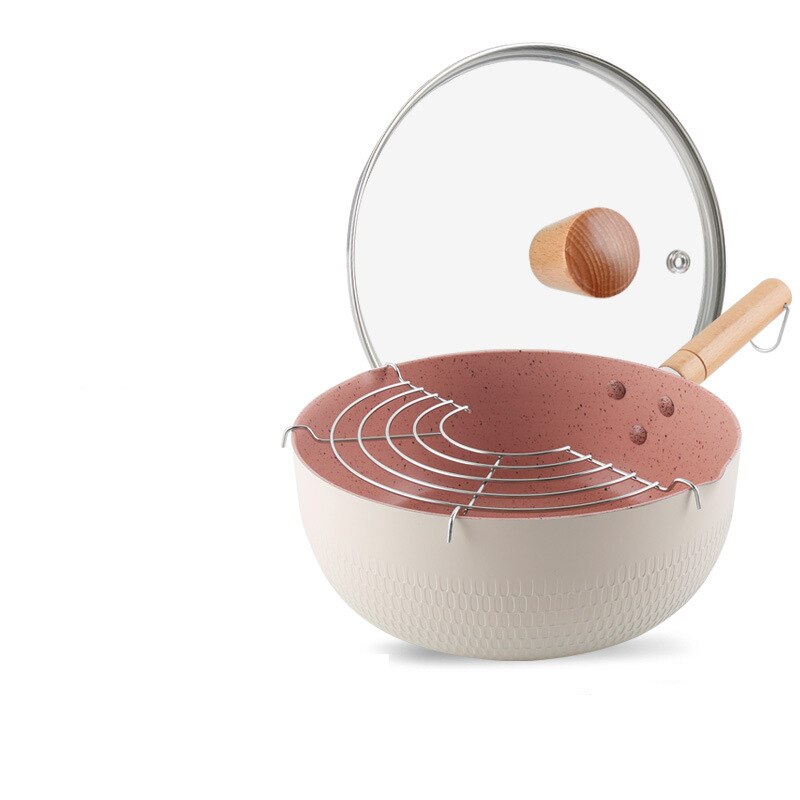 Olla de cocina de piedra Maifan antiadherente, utensilios de cocina universales para cocinar fideos, leche , ollas para sopa, sartén para nieve de estilo japonés