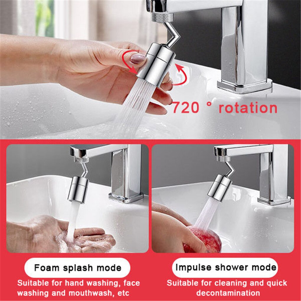 720 Degrees Splash Filter Faucet Spray Head Universal Anti Splash Filter Faucet Movable Kitchen Tap Water Saving Nozzle Sprayer