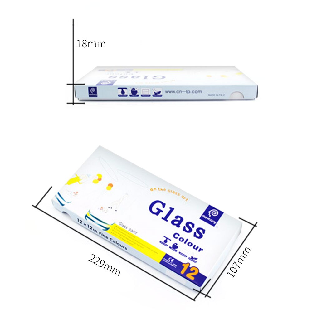 12 colors 12mL waterproof non-toxic glass paint tube set stained glass paint kit Pigment coating set Solid pigment