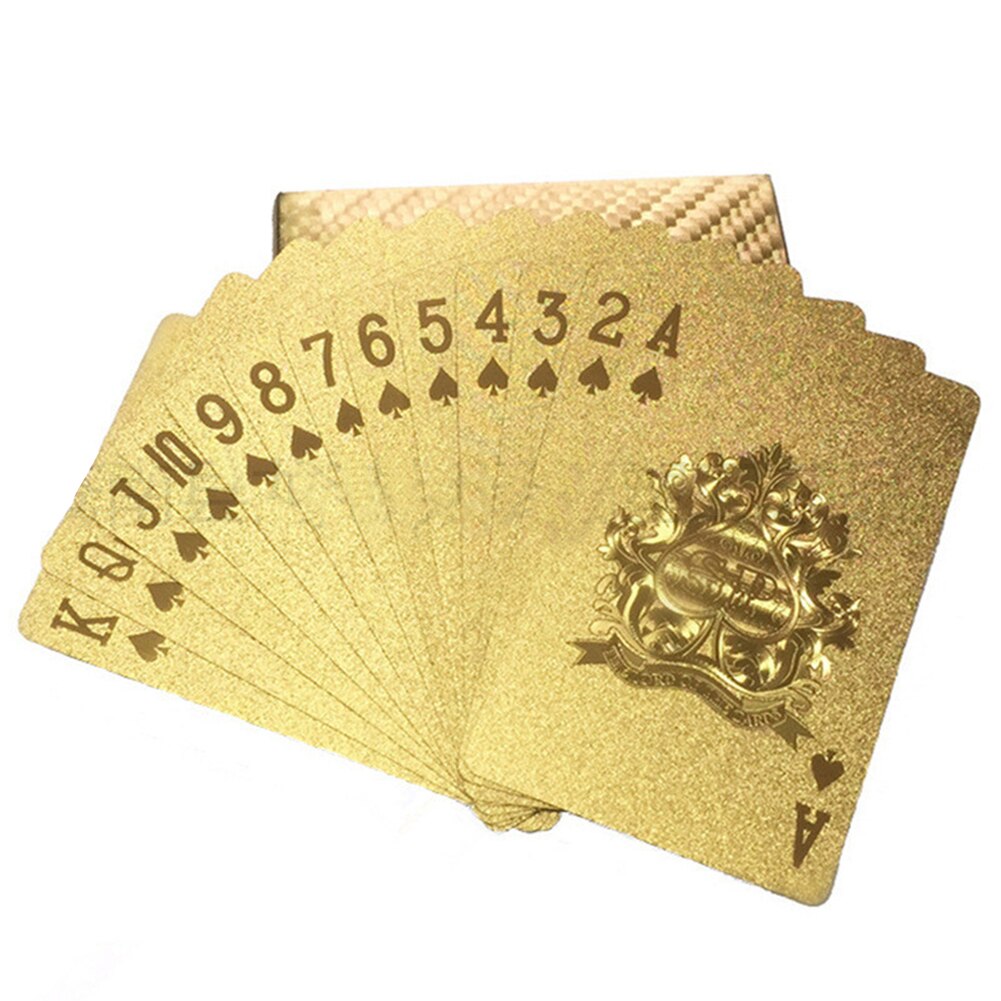 Golden Waterdicht Speelkaarten Goudfolie Poker Magic Card Gokken Games Dek Goudfolie Poker Set