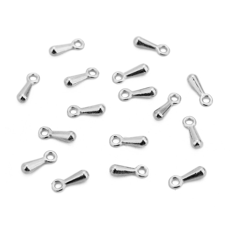 100pcs Tear Tail Extend Chain Water Charms Findings 2x7mm 3x9mm Gold/Silver/Rhodium Color End Beads For DIY Jewelry Making: rhodium / 3x9mm