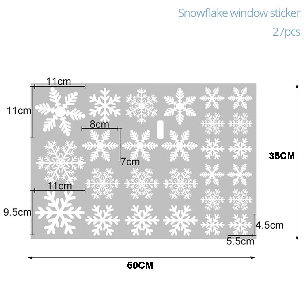 27PCS White Snowflake Stickers Snowflake Window Clings Reusable Christmas Decorations Sticker