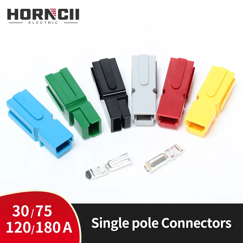 Connecteur d&#39;alimentation simple pôle 600V DC 30A 75A 120A 180A, connecteur rapide à fiche Combinable simple broche pour voiture, chariot élévateur UPS RV