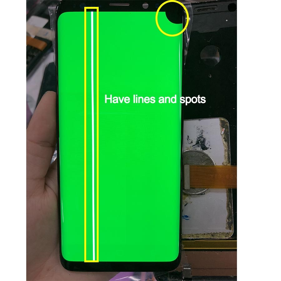 Para Samsung S8 pantalla táctil S8 Plus pantalla LCD para Samsung S9 Plus Pantalla de línea de banda LCD pantalla defectuosa del teléfono móvil