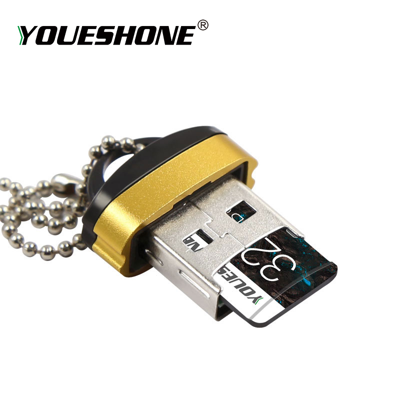 Mini usb 2.0 mikro usb kortlæser til micro sd kort tf kort adapter plug play farverig vælg til bærbar pc til huawei andriod