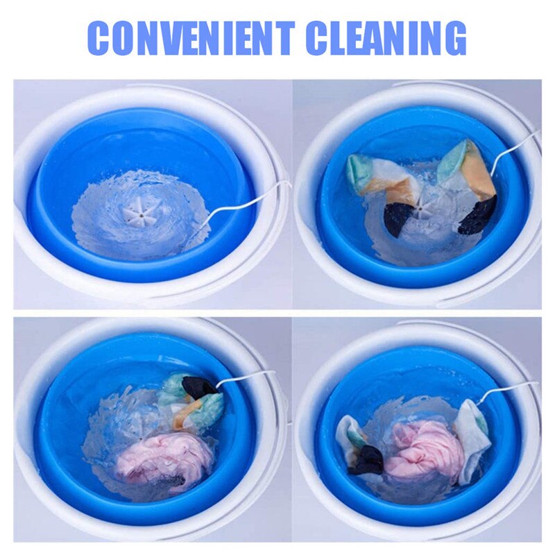 Foldable Mini Washing Household Machine Rotating Ultrasonic Turbines Washer USB Charging Laundry Clothes Cleaner for Home Travel