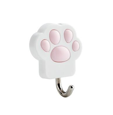 Ganchos decorativos de pata de gato, colgador de pared autoadhesivo, ganchos para llaves, ganchos para puerta de armario de cocina, colgadores de organizador para el hogar: Blanco
