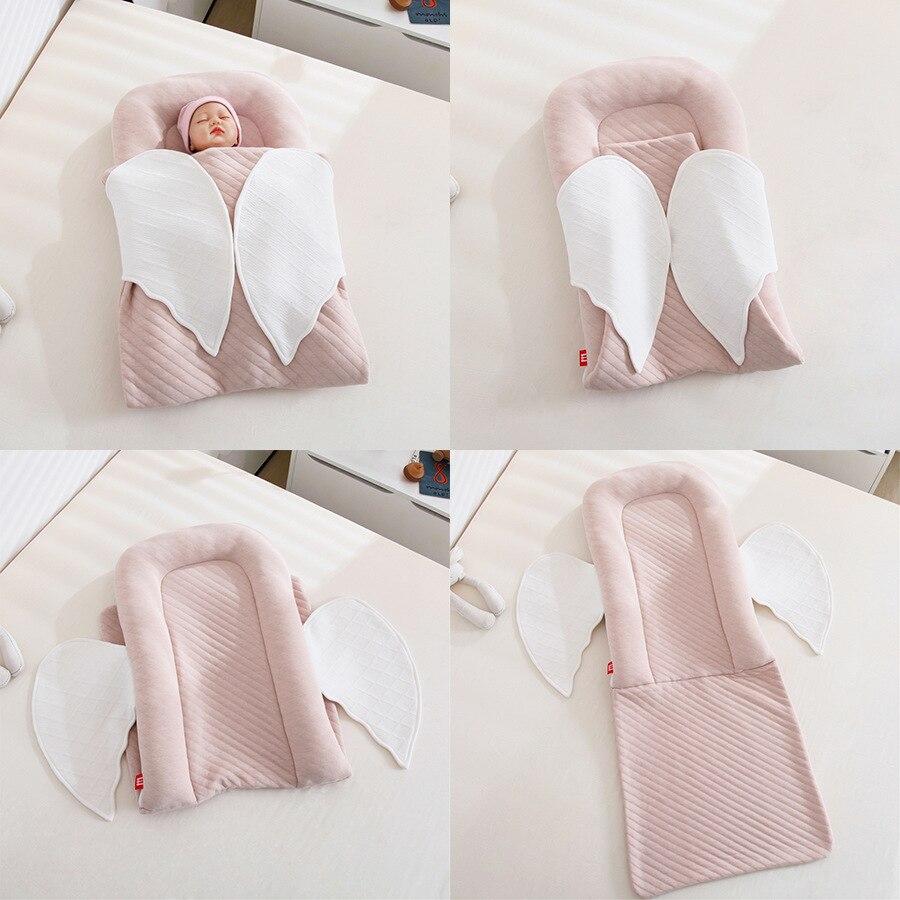 43x115cm mãe portátil abraço swaddle envolto berço para meninas meninos berços do bebê com anjo balanço cobertor cama