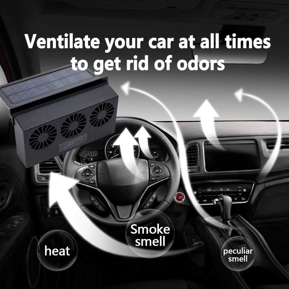 Solar Lade Auto Abluftventilator USB Lade Auto Fenster Fan Kühlung Kühler Auto Kühler Fan Tragbare Luft Zirkulation Ventilator