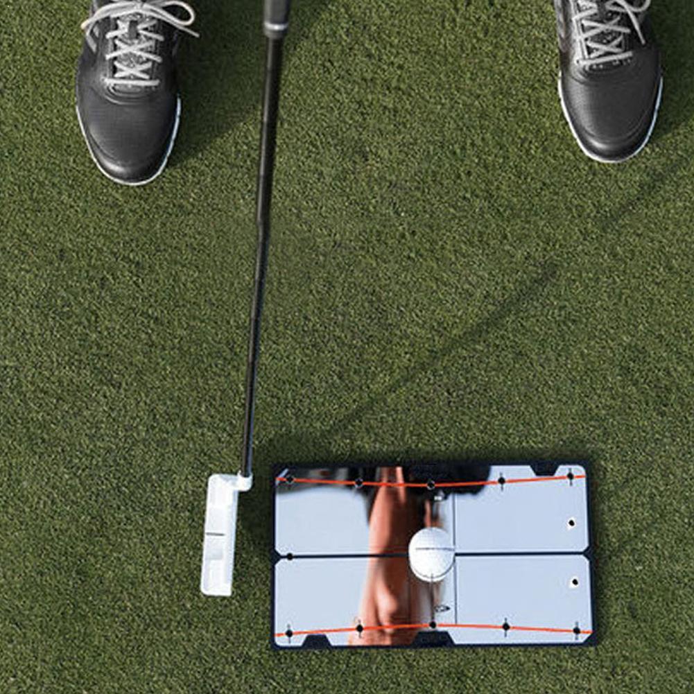 Genomskinlig akryl golf sätta spegel justering träning bärbar träningsutrustning eyeline sport tränare utomhusspegel  c5 a 8