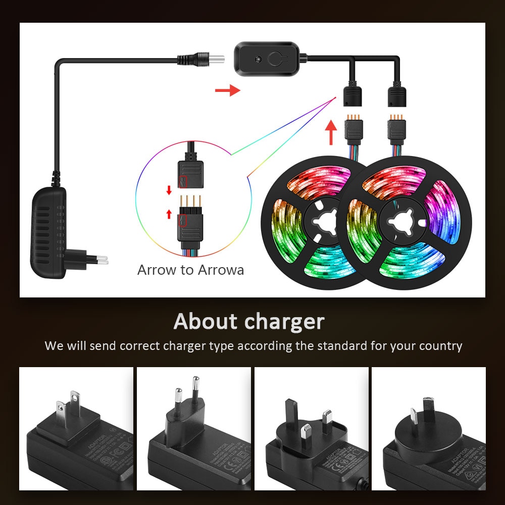 Led stripe lys, musikk sync, musikk sync farge skiftende led lys stripe, smd 5050 rgb led lys strips diy