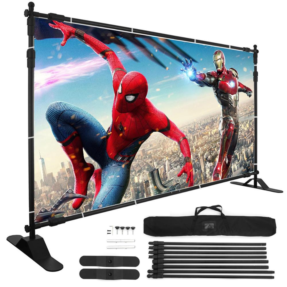8&#39; Display Backdrop Banner Stand Adjustable Telescopic Lightweight Trade Show Wall Exhibitor