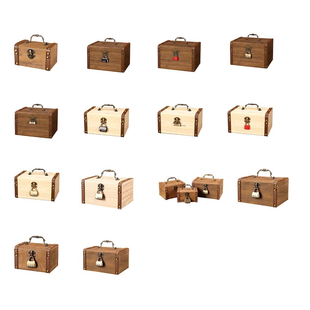 Household Small Safe Deposit Box Child Little Girl Wooden Piggy Bank Retro Desktop Storage Box