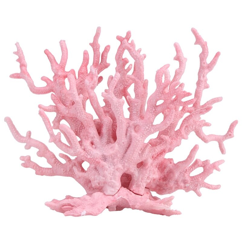 Plast levende kunstig koral plante ornament til akvarium undervands akvarium akvarium dekoration træ: Lyserød / S