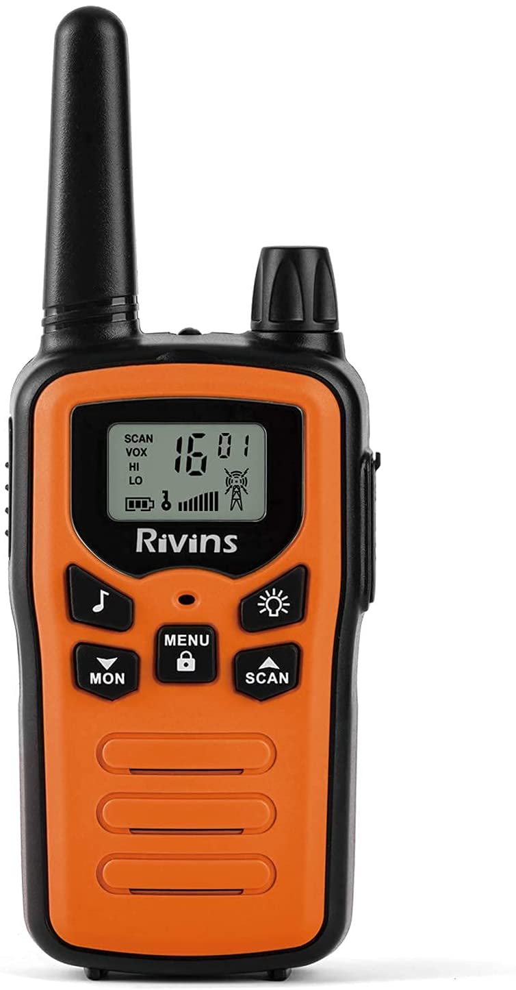 Walkie Talkies für Erwachsene 2 Pack 2-Funkgeräte 22 Kanal mit VOX Scan LCD Display und LED Taschenlampe ideal für Radfahren Wandern