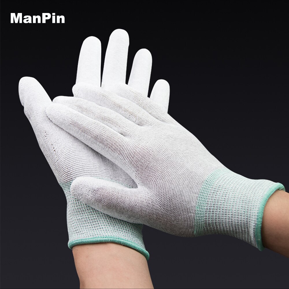 3Pcs Mobile Phone Repair ESD Anti Static PU Painted Carbon Fiber Gloves Electronic Screen PCB Soldering Working Hand Protector