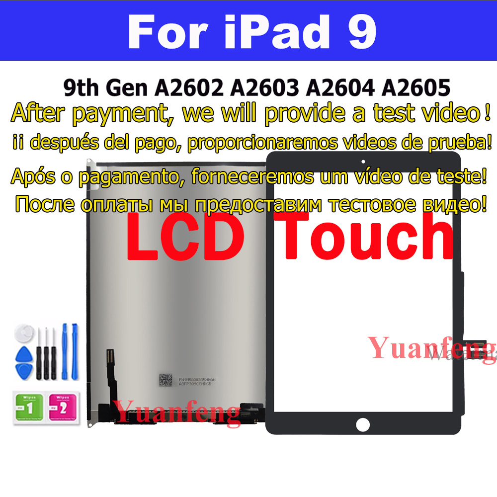 Reparasjon av nettbrett, lcd-berøringsskjerm til ipad 7 8 10.2 , 7th , gen.  a2197 a2198 a2200 8th a2270 a2430 a2428 a2429 9th a2602: Gul