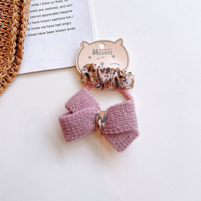2 unids/lote de pinzas para el pelo con lazo de punto para niña, lazos elásticos para el pelo, horquillas, accesorios para el cabello para bebé: purple