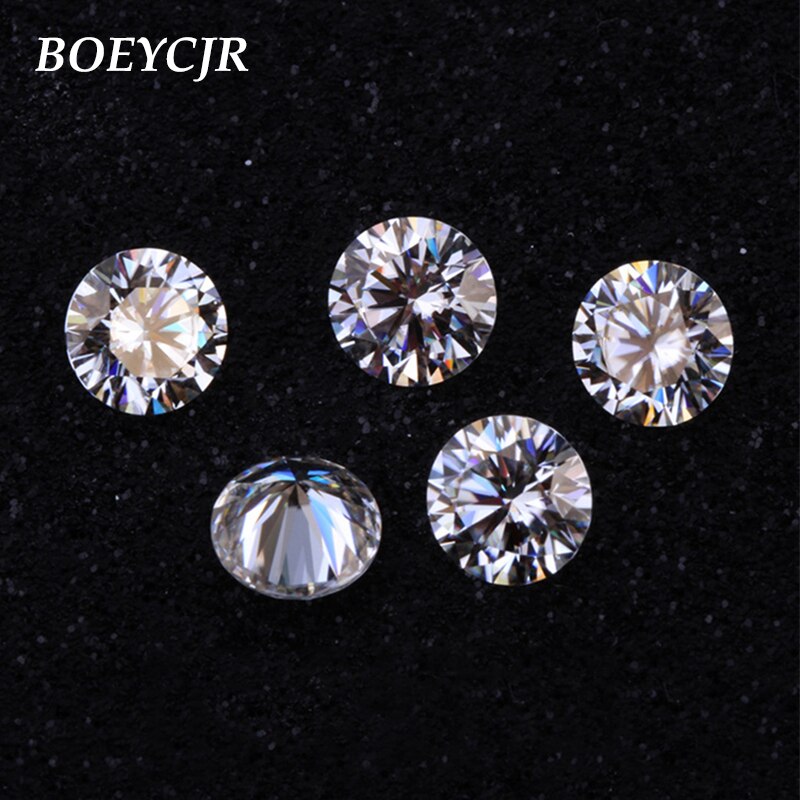 BOEYCJR 0.5ct F Color redondo corte brillante 5mm Moissanite piedra suelta VVS1 excelente corte 3E grado joyería hacer piedra de compromiso