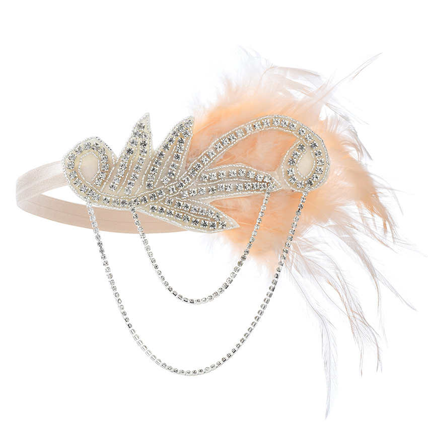 Accesorios de vestido Flapper de los años 20, accesorios de Retro, diadema de GATSBY CHARLESTON, banda de plumas para boda, banda de niña Flapper, 1 Uds.: YELLOW
