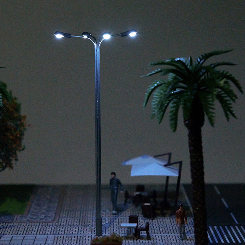 5 stk model jernbanetog ledet lampe belysning diorama-lys sandbord scene display haven gade fire hoveder mikro landskab