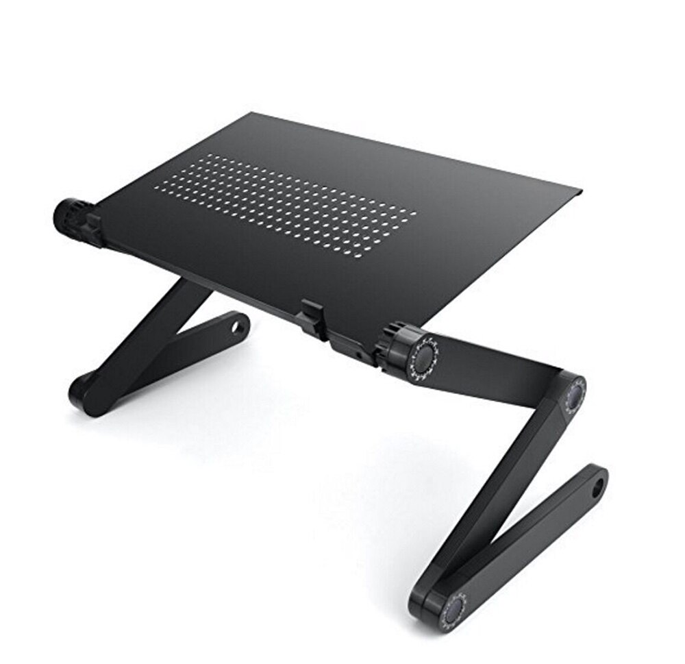 Multifunctional Laptop Table Adjustable Aluminum Laptop Stand Cooling Laptop Bed Computer Desk Desk Riser: black-Ordinary