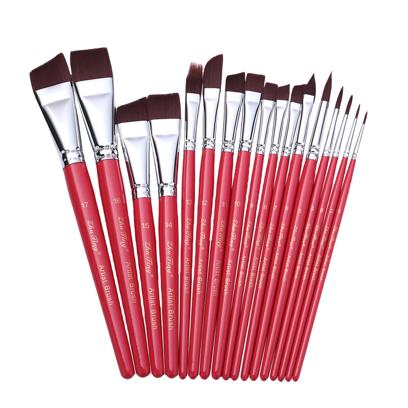 Malingsbørste multistørrelse skjønnhetssminkeverktøy ansiktsmaling verktøy festival karneval spesiell sminke: Brun