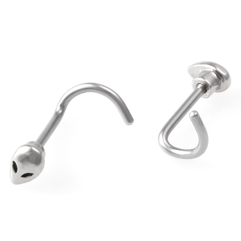 1pc Alien Nose Screw Rings Steel Nose Piercings Nez Studs Twist Curved Bar Nose Bone Stud Ring Nariz Body Piercing Jewelry 20G