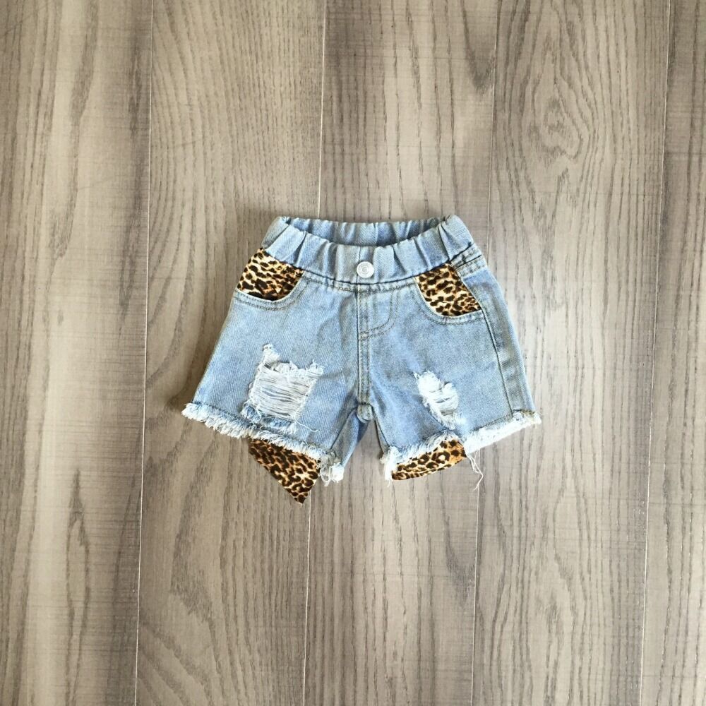 Baby piger korte jeans piger leopard shorts