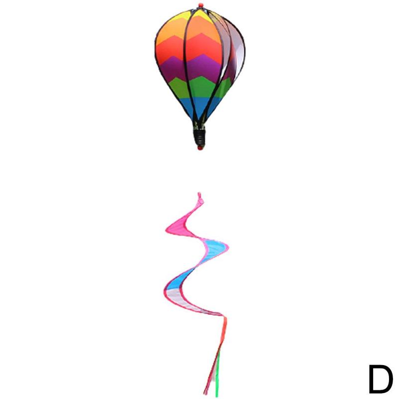 Wind Spinner Windspiele Rotierende Windmühle Regenbogen Streifen Dekoration Ballon draussen Garten Windsack Luft Heißer W0h4: D