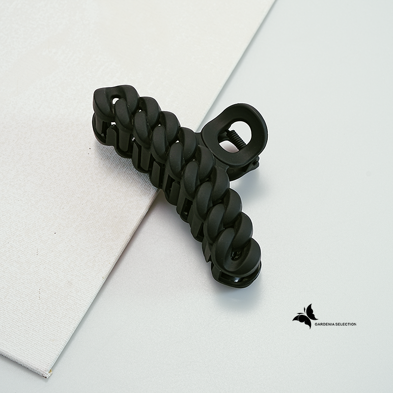 Clip de agarre negro mate en la parte posterior de la cabeza del estudiante, clip de tiburón grande estilo universitario, accesorio para el cabello de alto valor: YELLOW