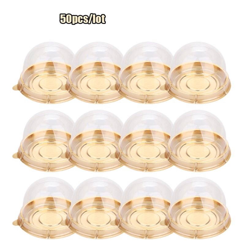 50 Pcs Mini Ronde Maan Cake Container Bruiloft Gunst Dozen 80g Mooncake