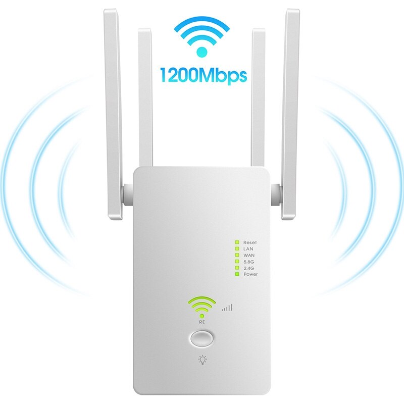 WiFi Range Extender Repeater Router AC1200M WiFi Booster,Access Point,2.4 5.8GHz Dual Band WiFi Extender US Plug