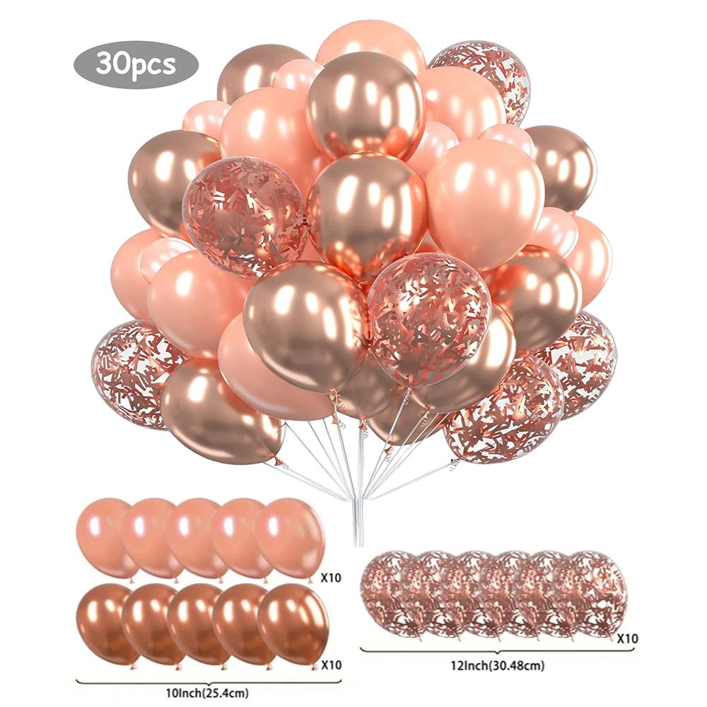 30 stuks 1012 inch witte en gouden ballonnen parel witte ballonnen gouden confetti ballonnen voor verjaardag bruiloften jubileumfeest: Roze