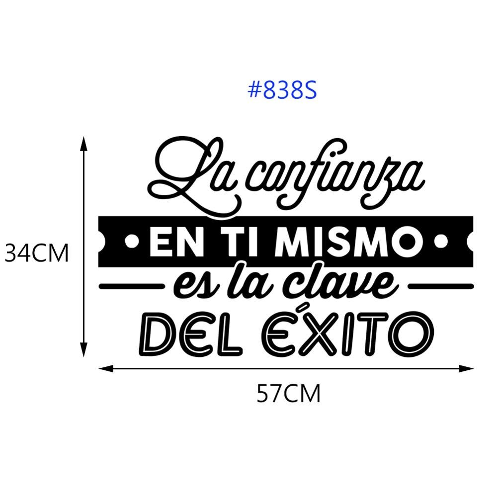 Spanish Motivational Quote Phrase Wall Saying Sticker Art Wall Decor Words Decals Living Room Removable Home Decor Poster: 838S