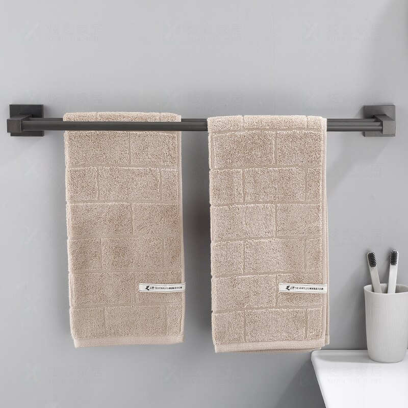 Bathroom Towel Holder Gray Single Double Poles Rac... – Grandado