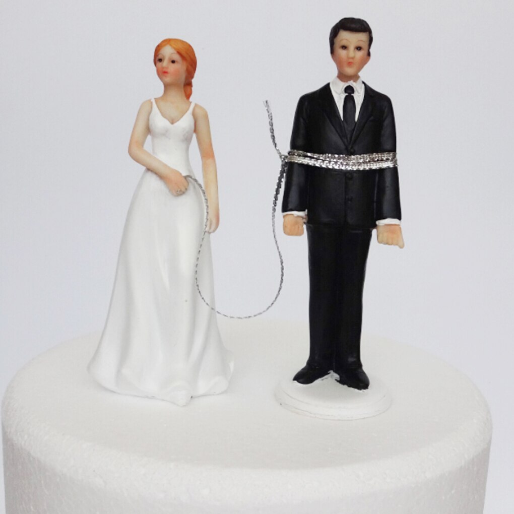 Cake Toppers Dolls Bride and Groom Figurines Funny Wedding Cake Toppers Stand Topper Decoration Supplies Marry Figurine: NO17