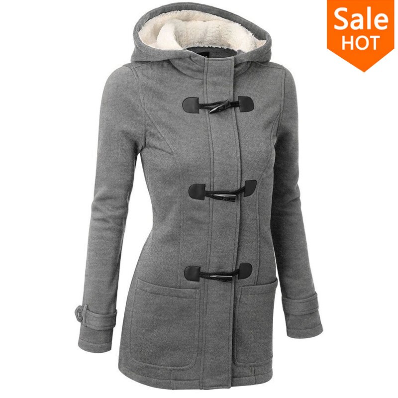 Vrouwen Causale Jas Lente Herfst vrouwen Overjas Vrouwelijke Kapmantel Rits Claxon Uitloper Jas Casaco Feminino: Gray / XXL
