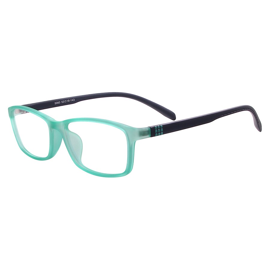 Mannen Vrouwen Rechthoekige Brillen Plastic TR90 Flexibele Volledige Velg Bril Frame Voor Recept Lenzen Bijziendheid Lezen: Green Black