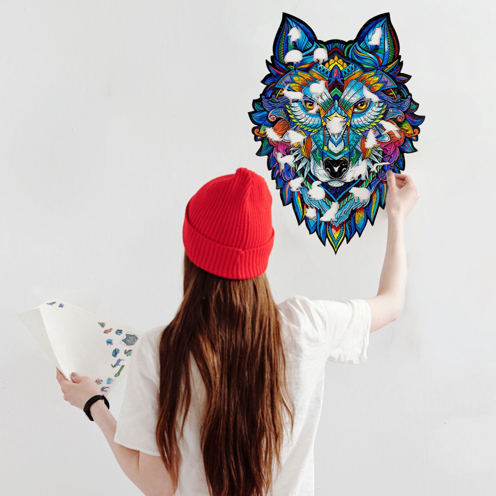 Wolf Stickers Glass Window Stickers DIY Uniquely Animal Stickers Removable Animal Patchwork Old Wolf Stickers Household Decorat