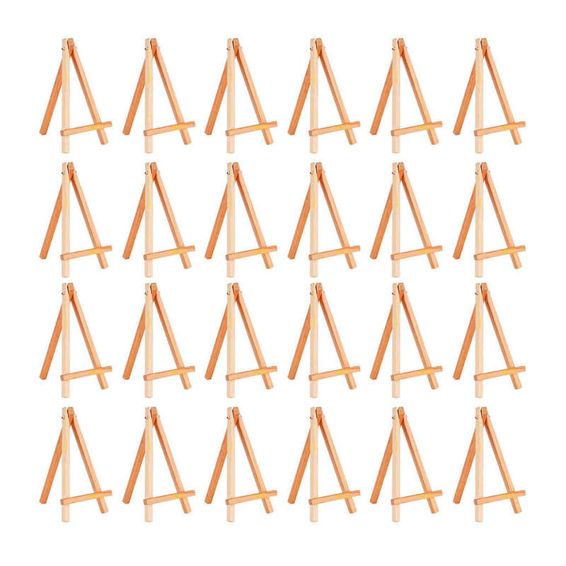 24 Pack Mini Holz Anzeige Staffelei Holz Staffeleien einstellen Für Gemälde Handwerk Kleine Acryl Öl Projekte