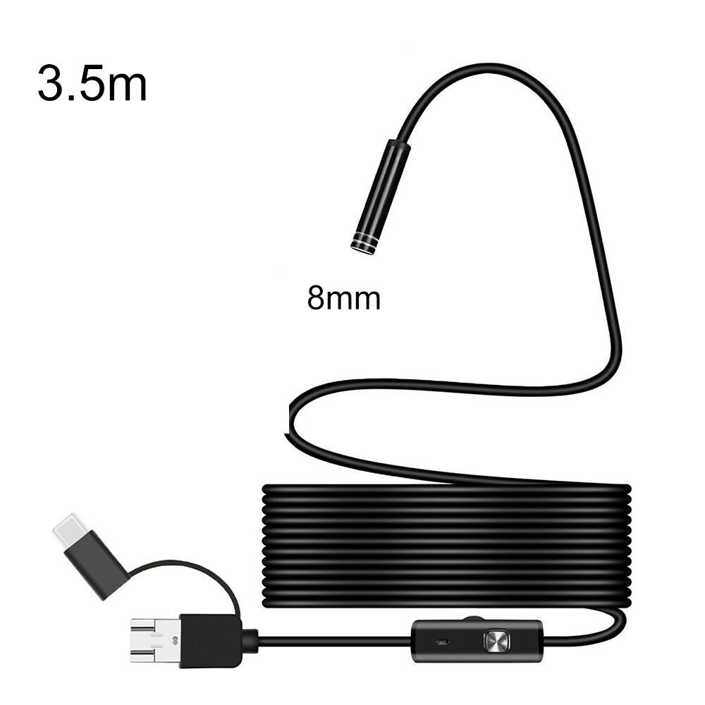 3 in 1 8LEDs Car USB Endoscope Borescope Inspection Snake Camera Car Repair Tool Accessories For Android Windows