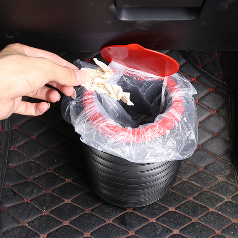 Direct Wind car trash bin garbage can car wash telescopic bucket folding trash organizer garbage holder Universal Black