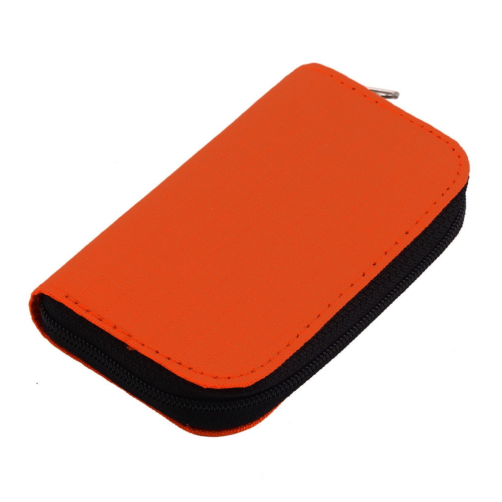 Orange SD SDHC MMC CF for Micro SD Memory Card Storage Carrying Pouch card Holder Case Wallet