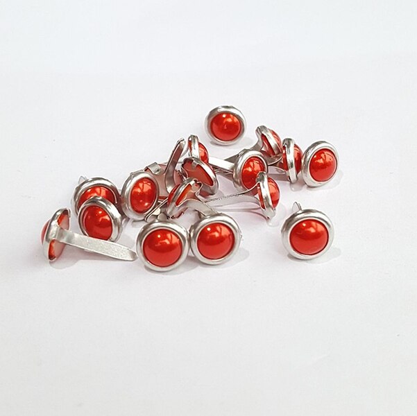 300pcs 8mm Mix Color Choose Pearl Brads for Scrapbooking Wedding Paper Crafts Invitation Cards Birthday Christmas Valentine DIY: Red