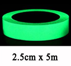 Taśma samoprzylepna samoprzylepna naklejka wymienna lśniąca taśma fluorescencyjna świecąca ciemna uderzająca taśma ostrzegawcza: 25mmx5m