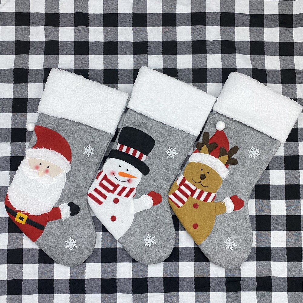 Santa Socks Year Knitted Christmas Socks Children Candy Bag Socks Christmas Tree Ornaments